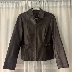 Style & Co. Dark Brown Leather Jacket